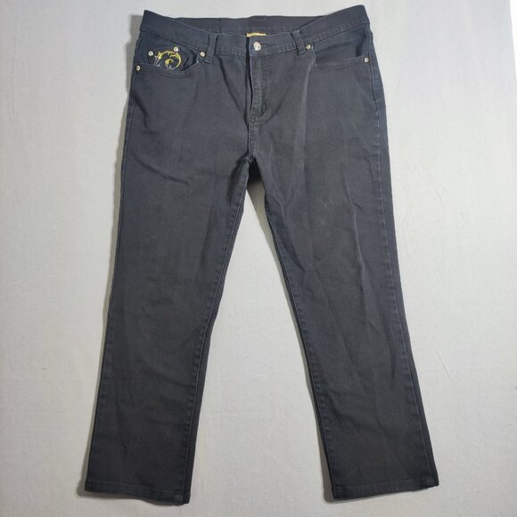 Salvage Premium jeans women's size 25/26 black colour straight ankle crop denim - Picture 1 of 16